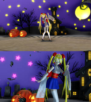 Halloween stage and Bat particle for MMD