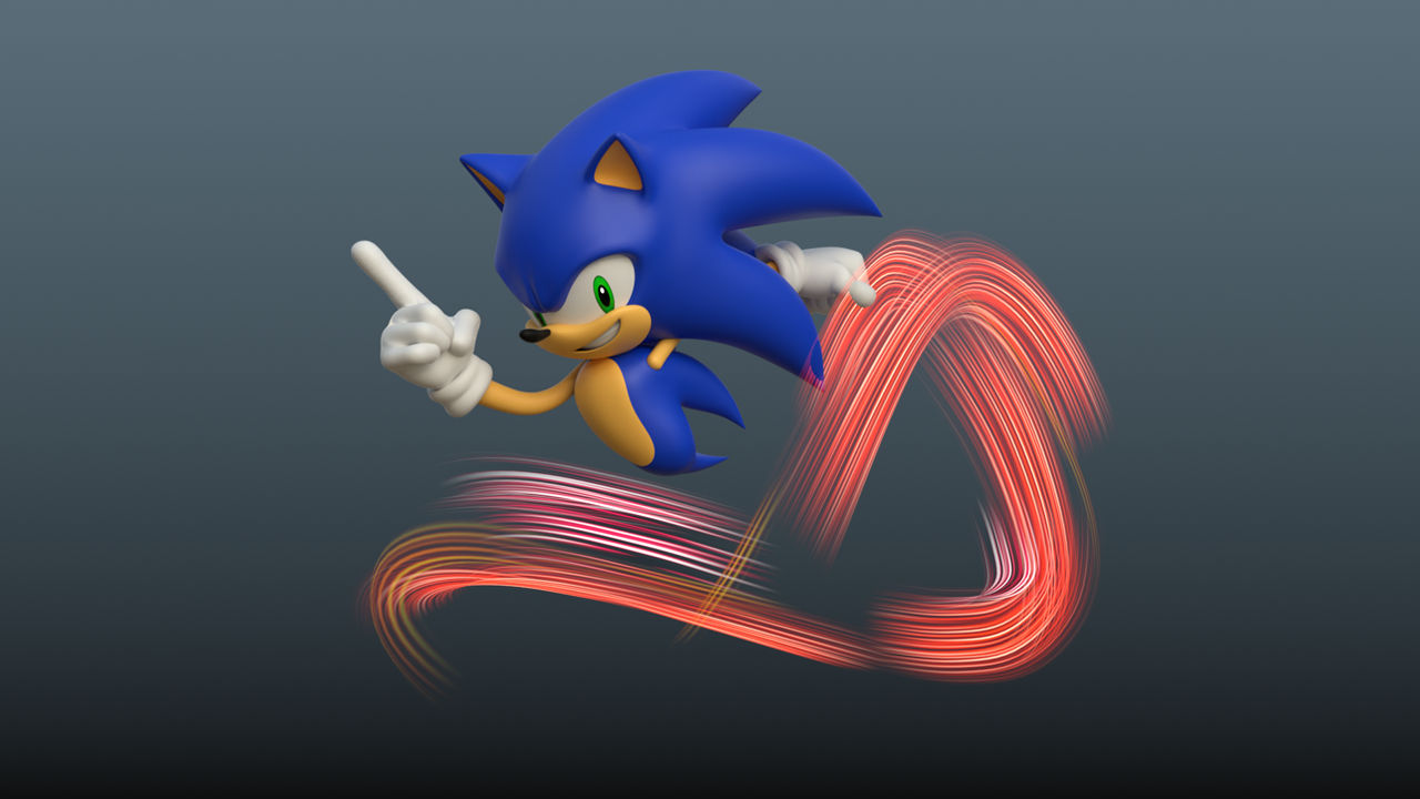 first render with the DANCADA3D Sonic Rig by Hshadow958 on DeviantArt