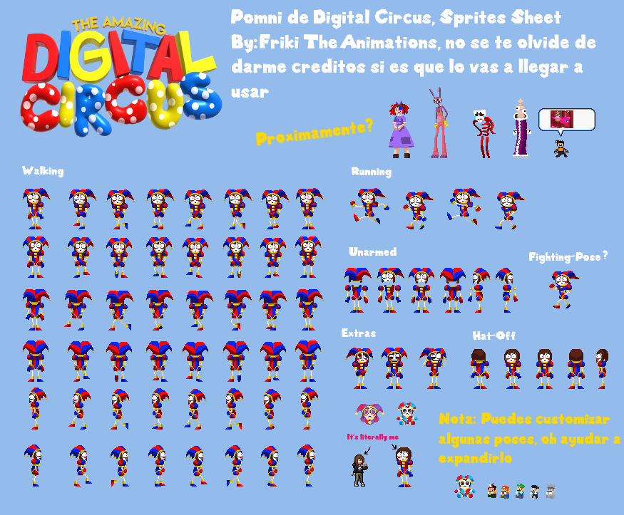 Digital Circus Pomni Sprites Sheet by FrikiAnimations16 on DeviantArt Digital Circus Pomni Sprites Sheet by FrikiAnimations16 on DeviantArt