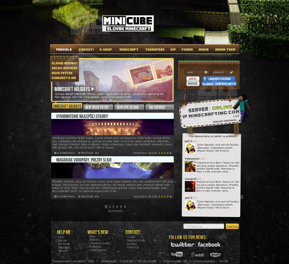 MInecraft web design by rEspaWn16 on DeviantArt