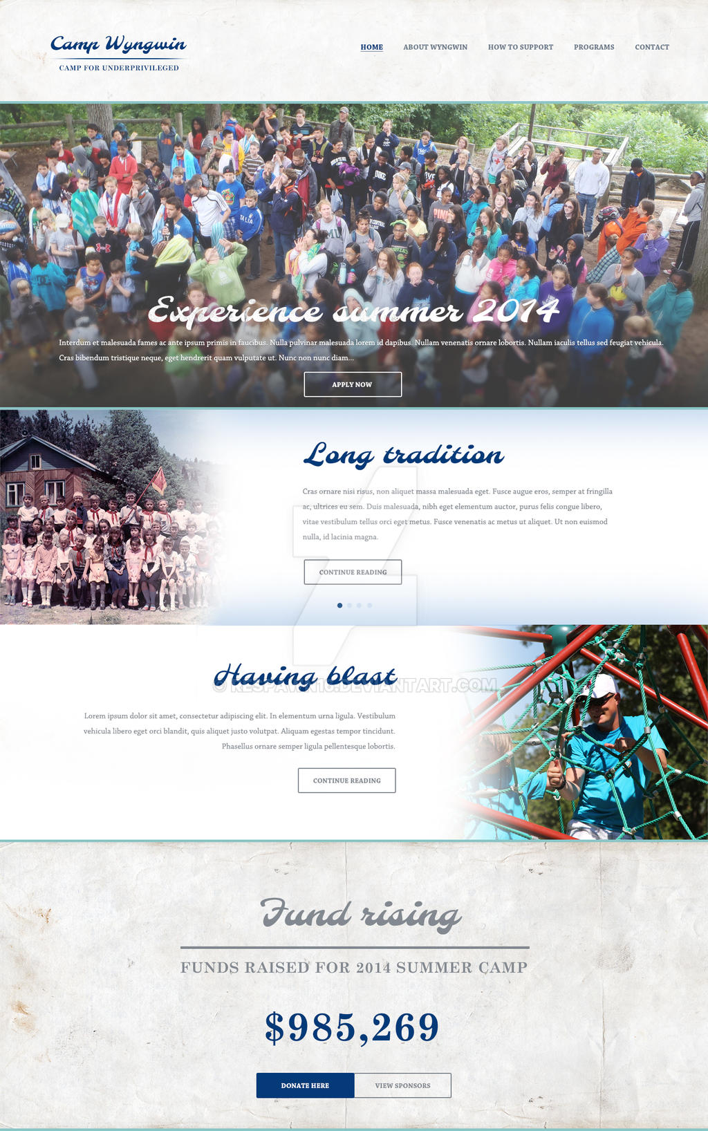 Sample Camp page