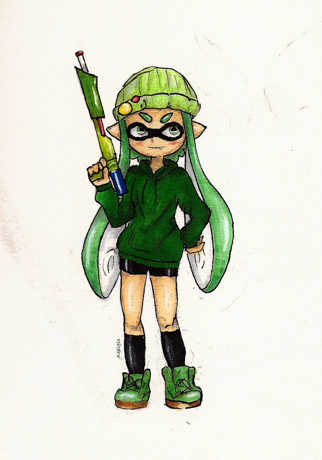 Green inkling girl by Keeigix on DeviantArt