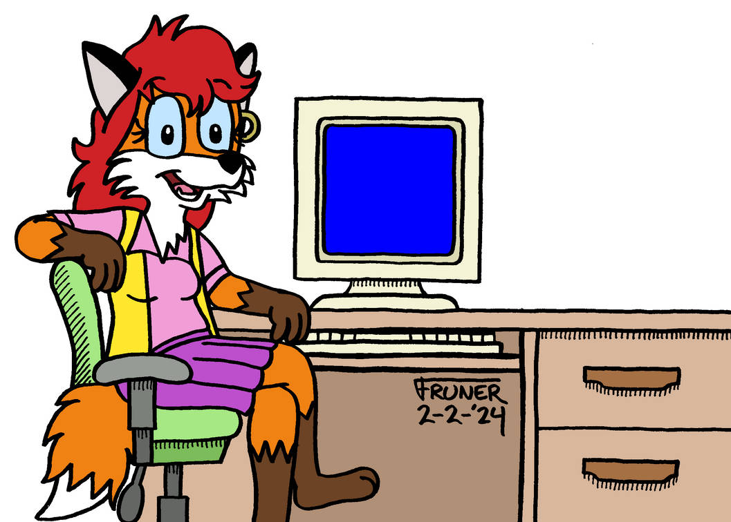 Vicki at the Computer by hyacinthandsal on DeviantArt