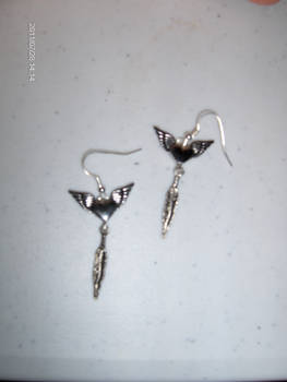 Angel Wings Heart Earrings