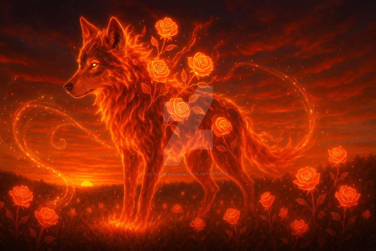 Fire Magic Wolf Fire Wolf - for Ana by FlameAndSong on DeviantArt