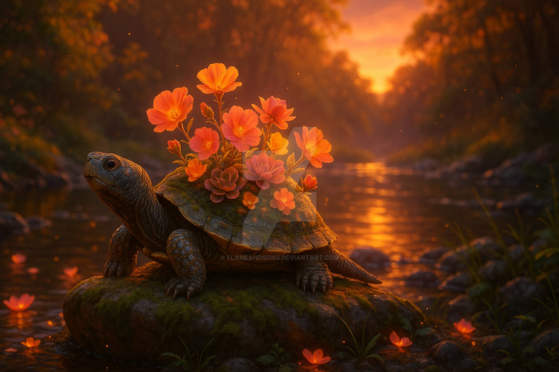 #sunsetcolors - Turtle by FlameAndSong on DeviantArt