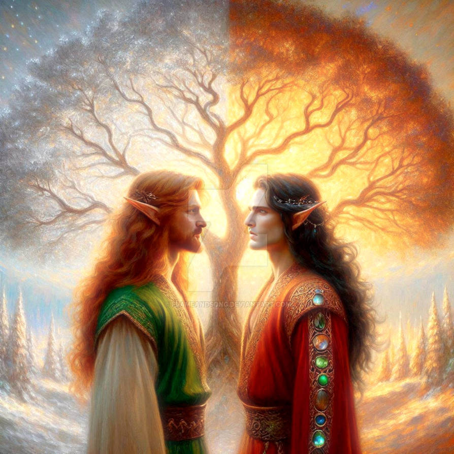 Mahtan Feanor and Mahtan at the Tree of Light - for Andy by FlameAndSong on ...
