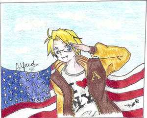 Alfred and the american flag