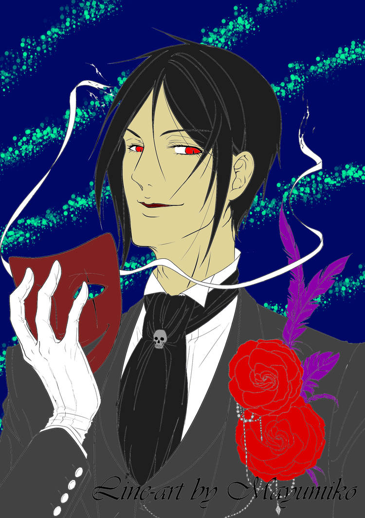 That Butler Masked line art by Icyfox57 on DeviantArt