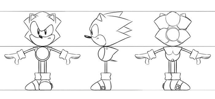 Toei Sonic 3D Model Ref Sheet