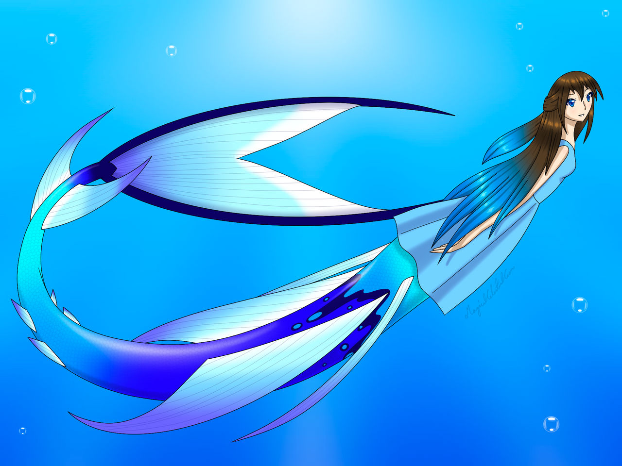 The mermaid in blue by MagicalCelestialGem on DeviantArt