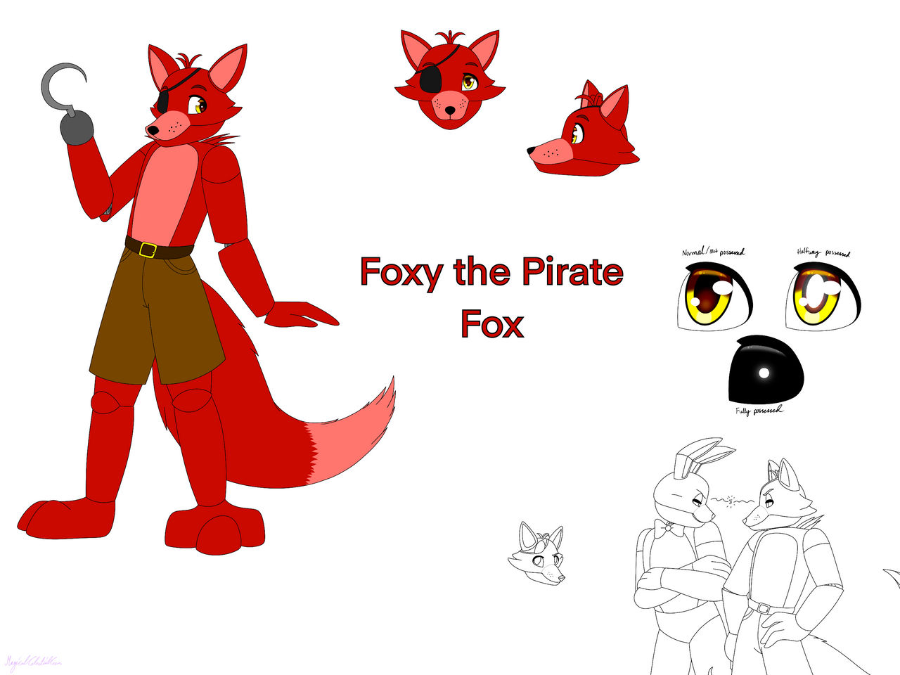 Deviantart Foxa FNaF AU: Foxy the Pirate Fox (Redraw) by MagicalCelestialGem on DeviantArt