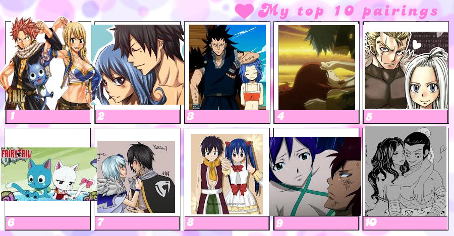 My top 10 Fairy Tail couples