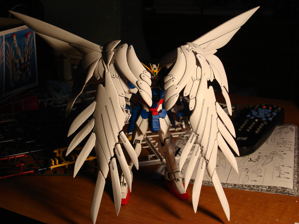 Wing Zero with wings up by EpiyonVWingzero on DeviantArt