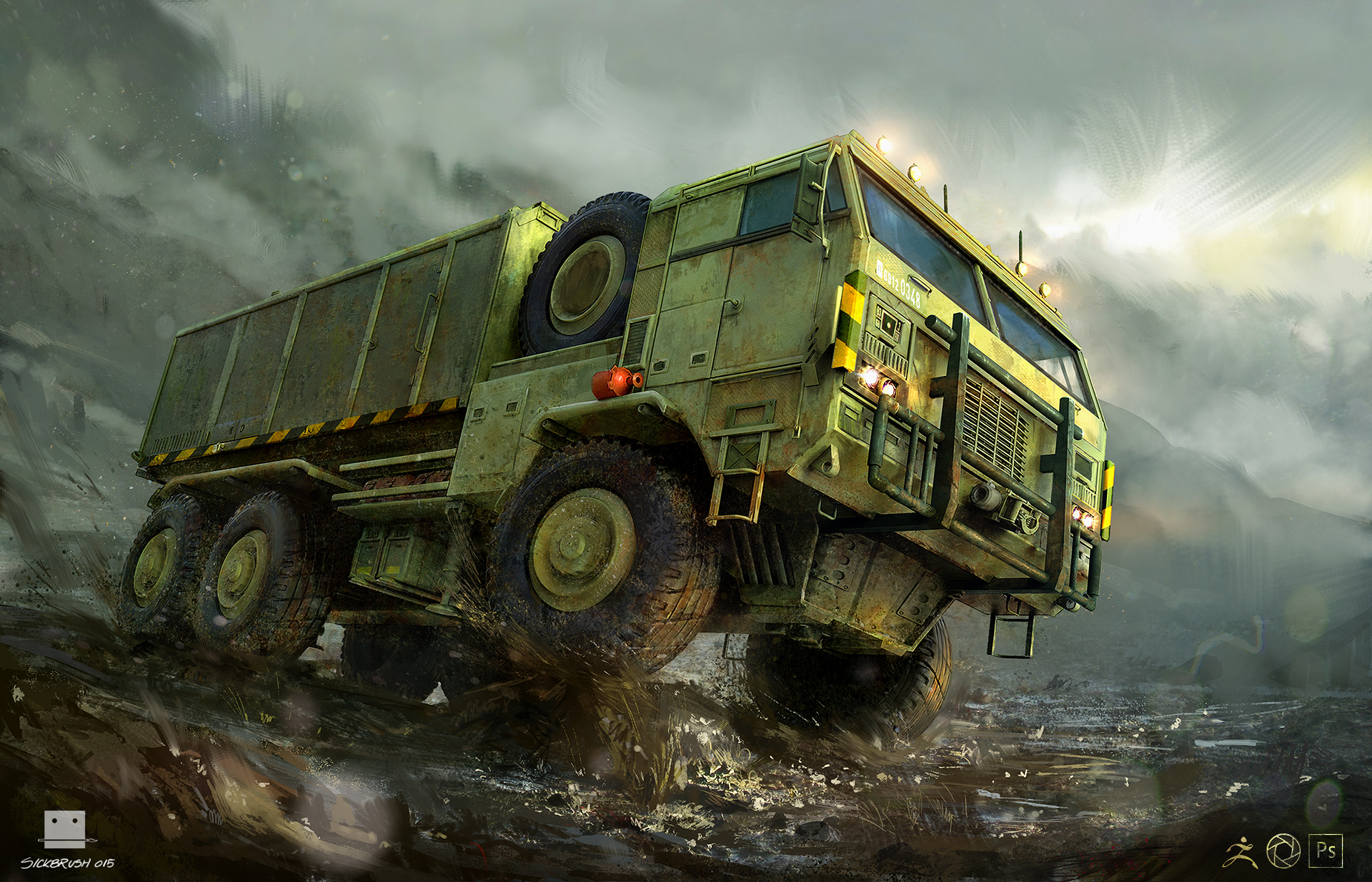 Container truck - Zbrush