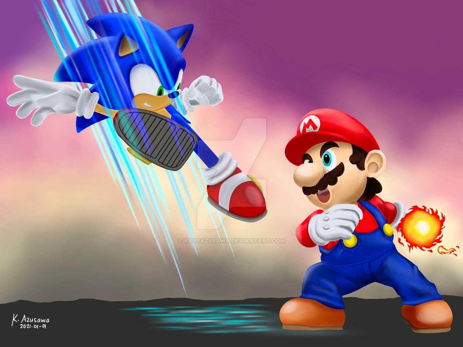 SONIC VS MARIO by kayeAzusawa on DeviantArt