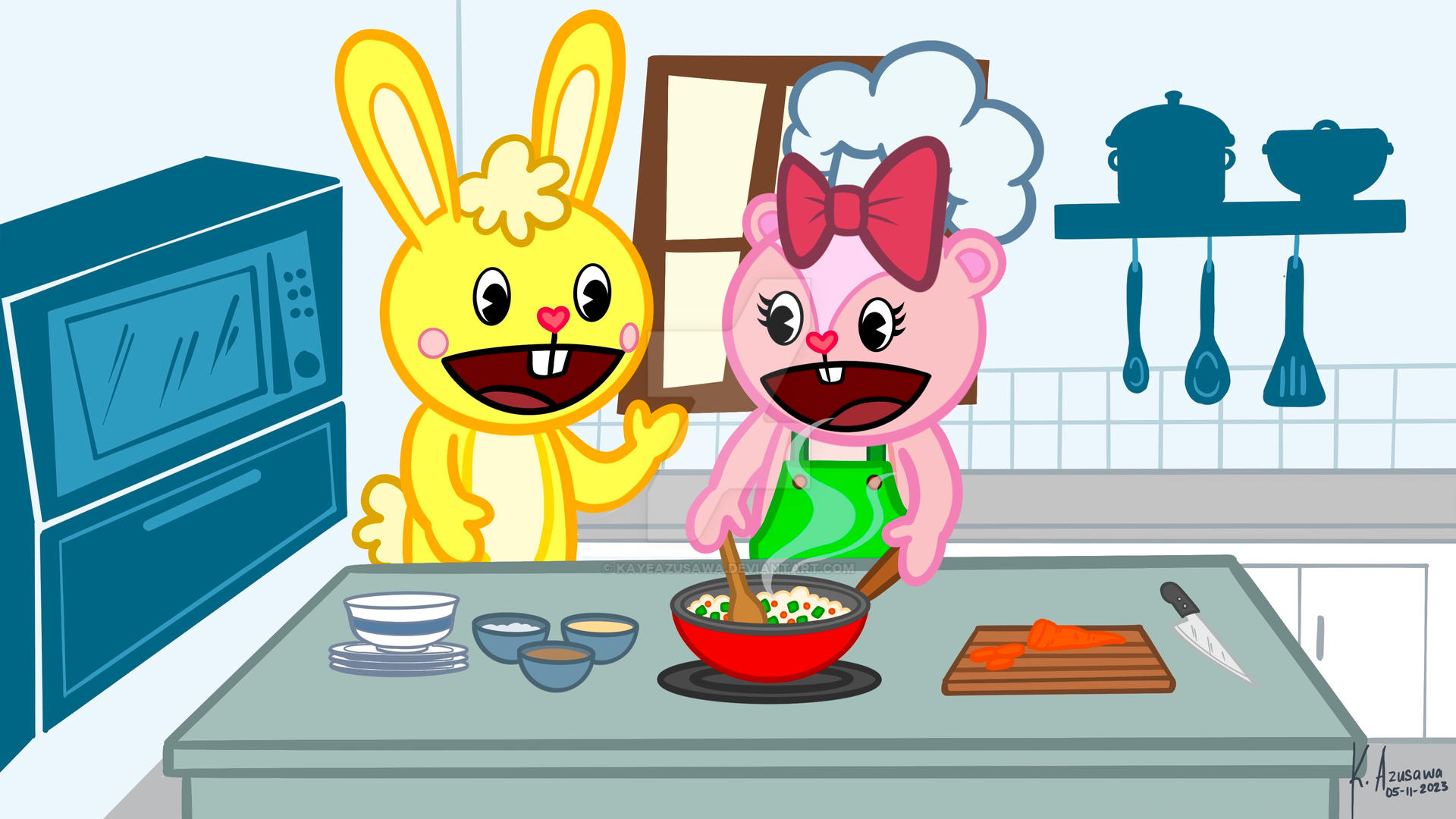 Htf Giggles and Cuddles - Giggles Cooking Show by kayeAzusawa on DeviantArt