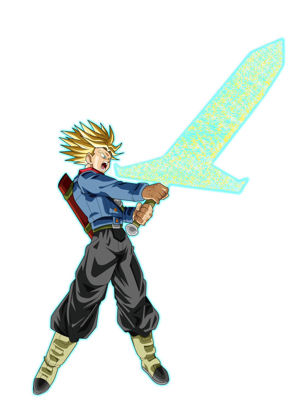 Future Trunks Super Saiyan Rage (Edited Sword) by 345boneshoss on