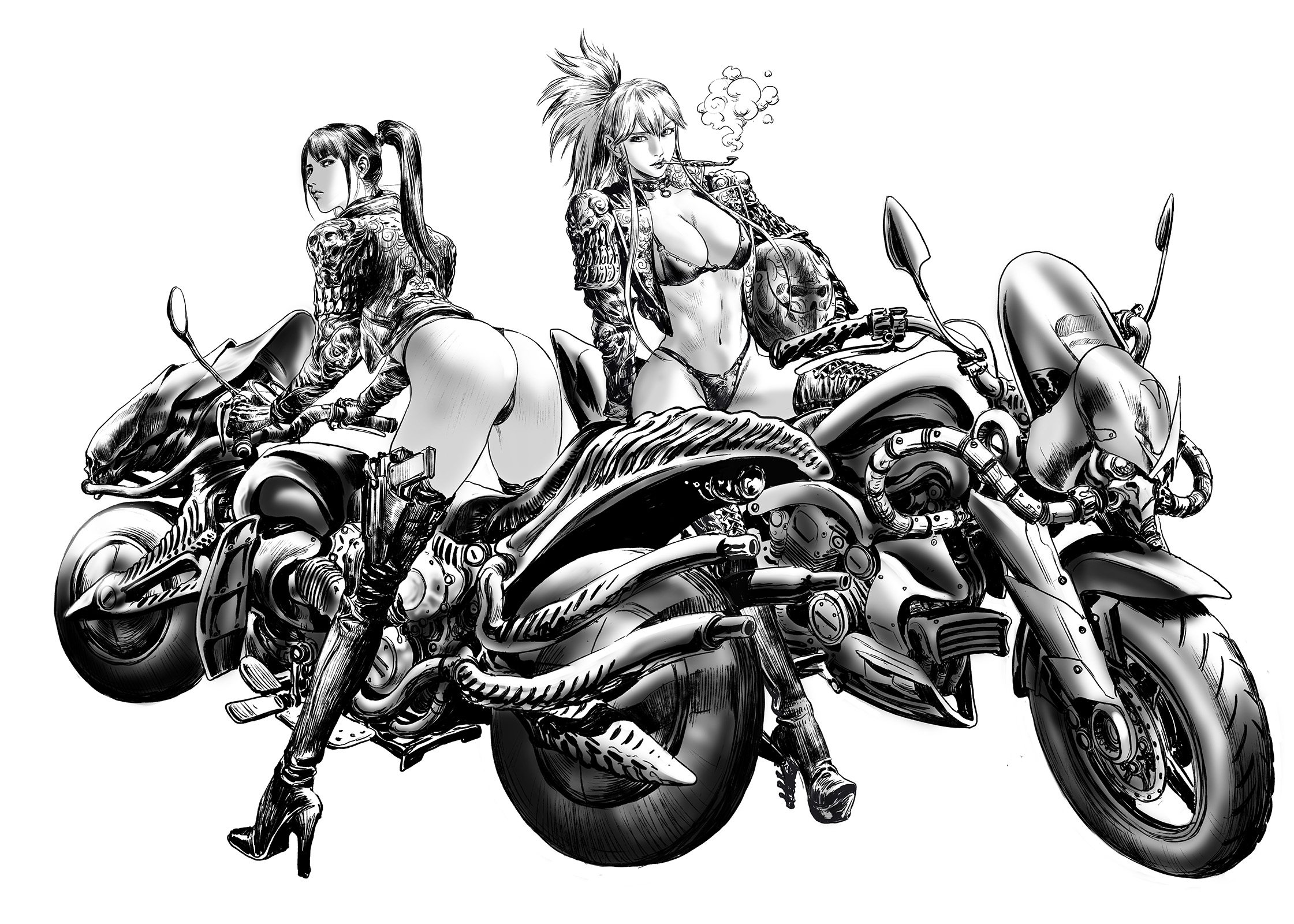 Motorcycle girl by azazel1944