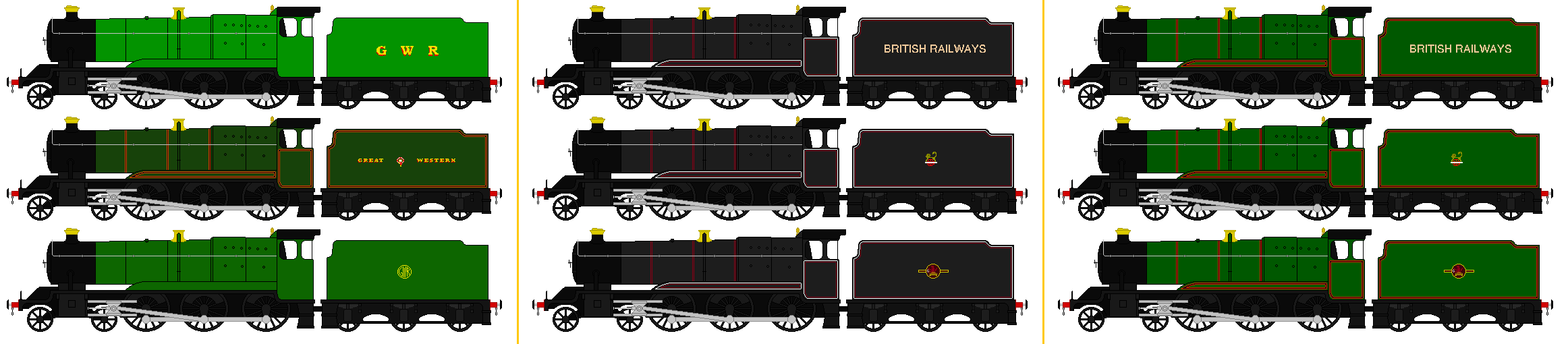 Gwr Train Colours GWR County Class Liveries by Quantum808 on DeviantArt