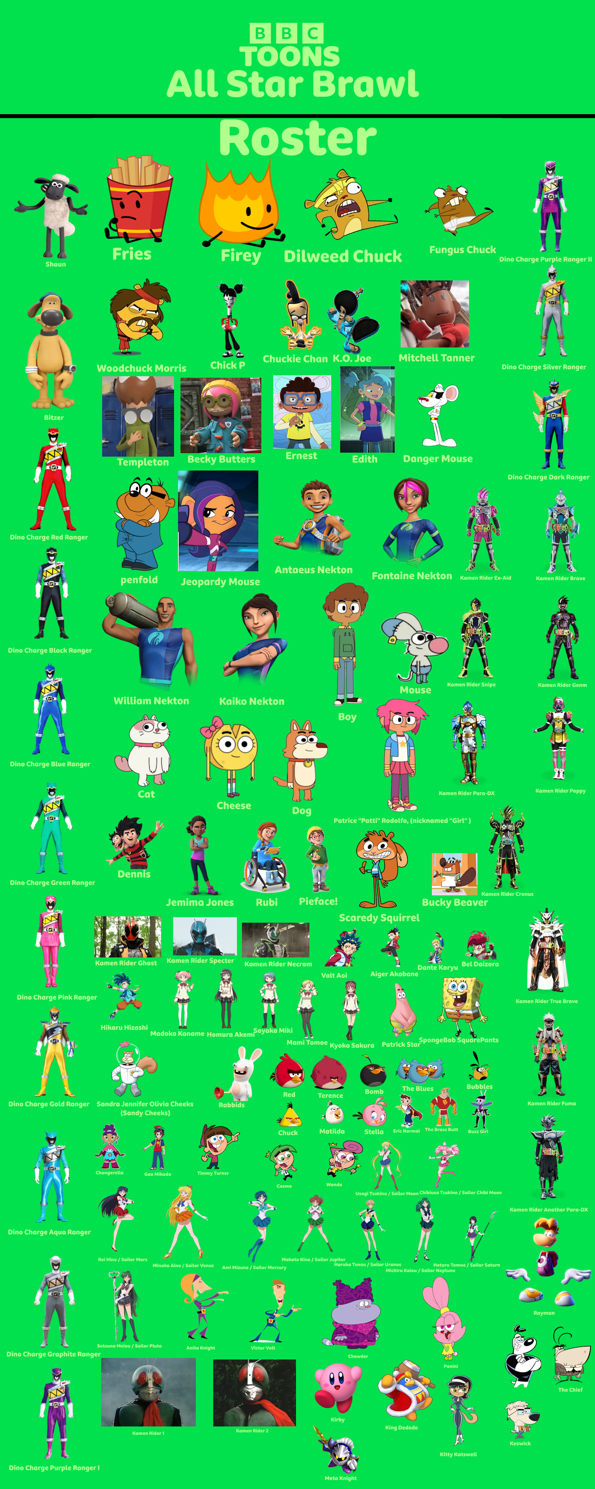 BBC Toons All Star Brawl - Roster (V3) by melvin764g on DeviantArt