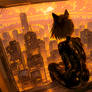 Sunset Sentinel On Glass Throne