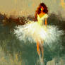 Ballerina Emerging From Brushstrokes