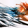Fire Hair Riding the City Wave