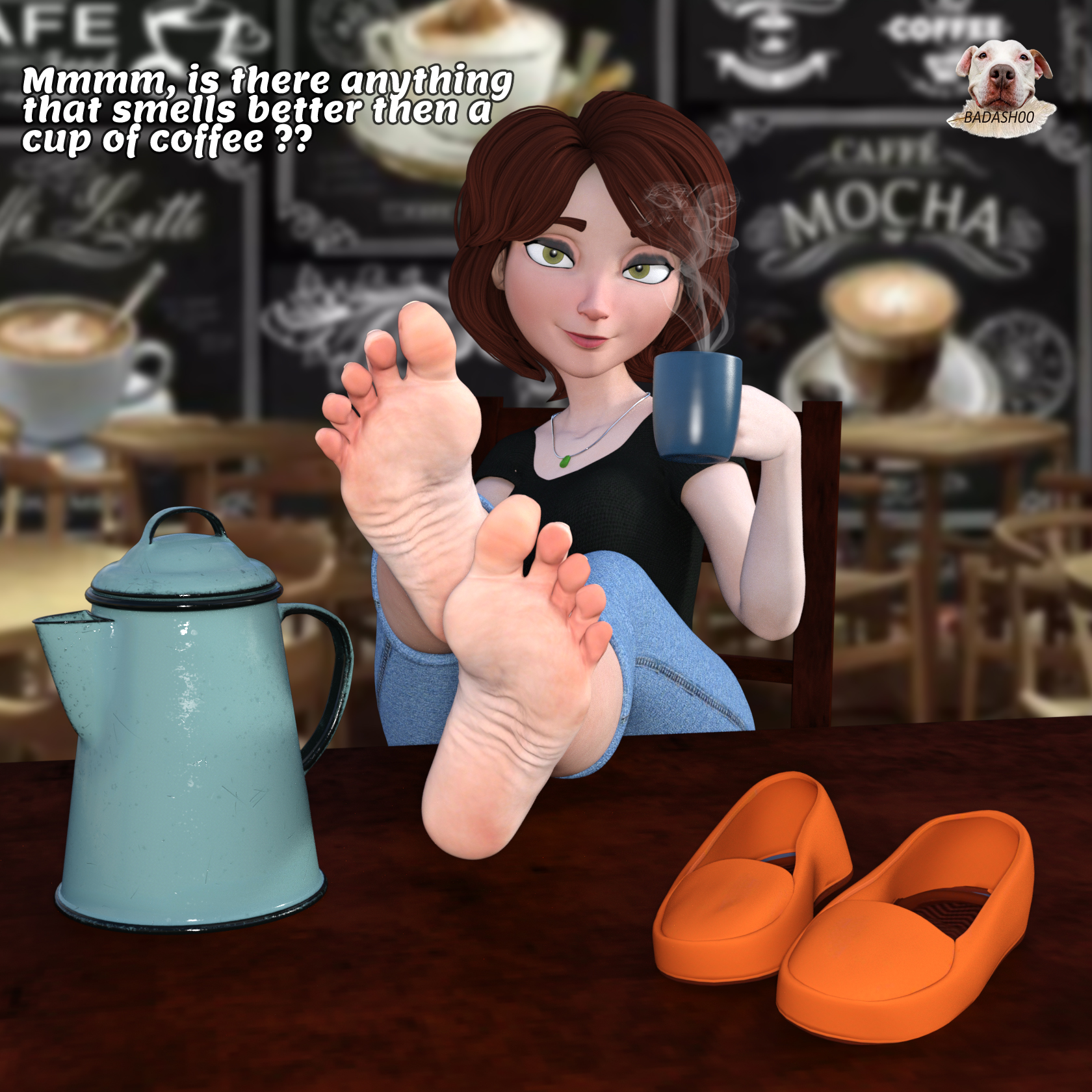 Aunt Cass showing off her soles by BadAsh01 on DeviantArt Aunt Cass showing off her soles by BadAsh01 on DeviantArt