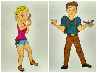 Elena Fisher  Nathan Drake - Disney Style (color)