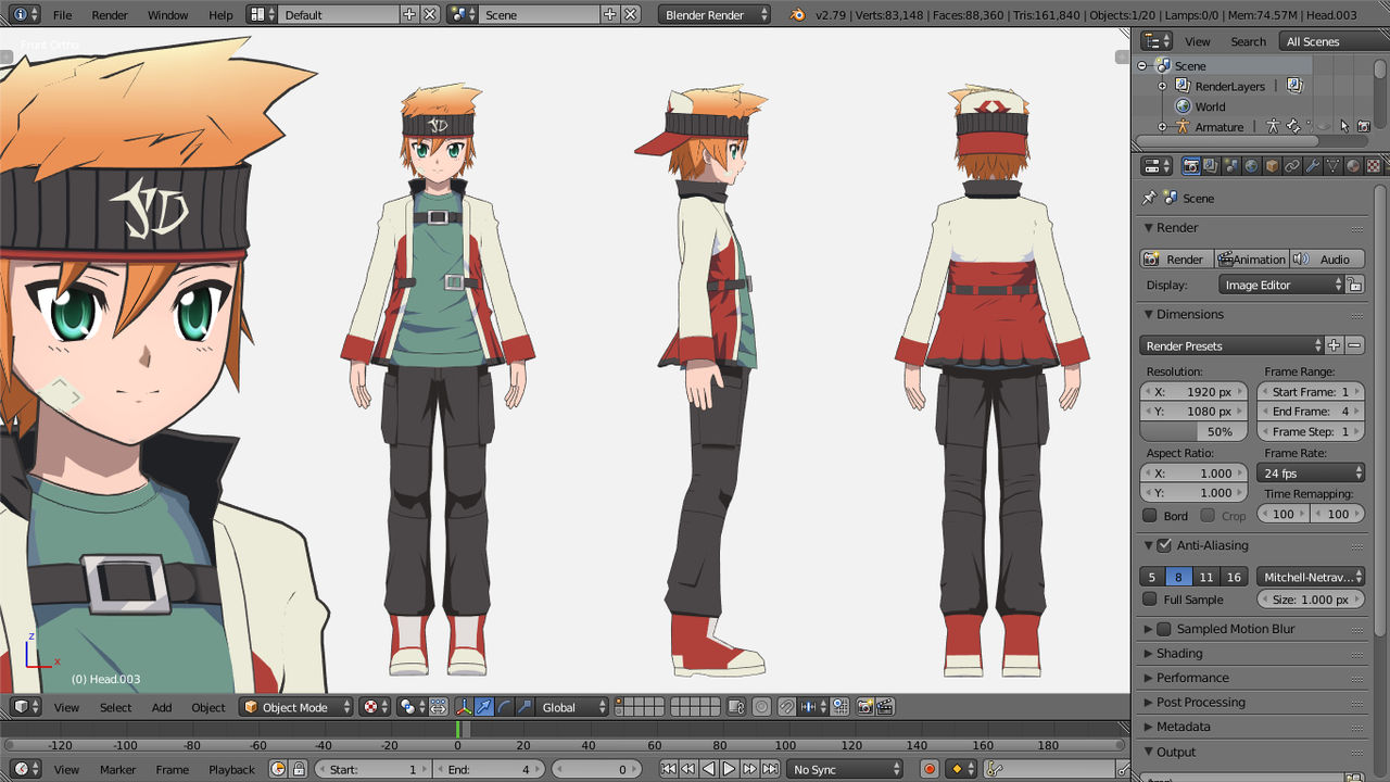 Blender Tutorial, Modeling Character anime male ( boy) creation, Kimizuka  Kimihiko