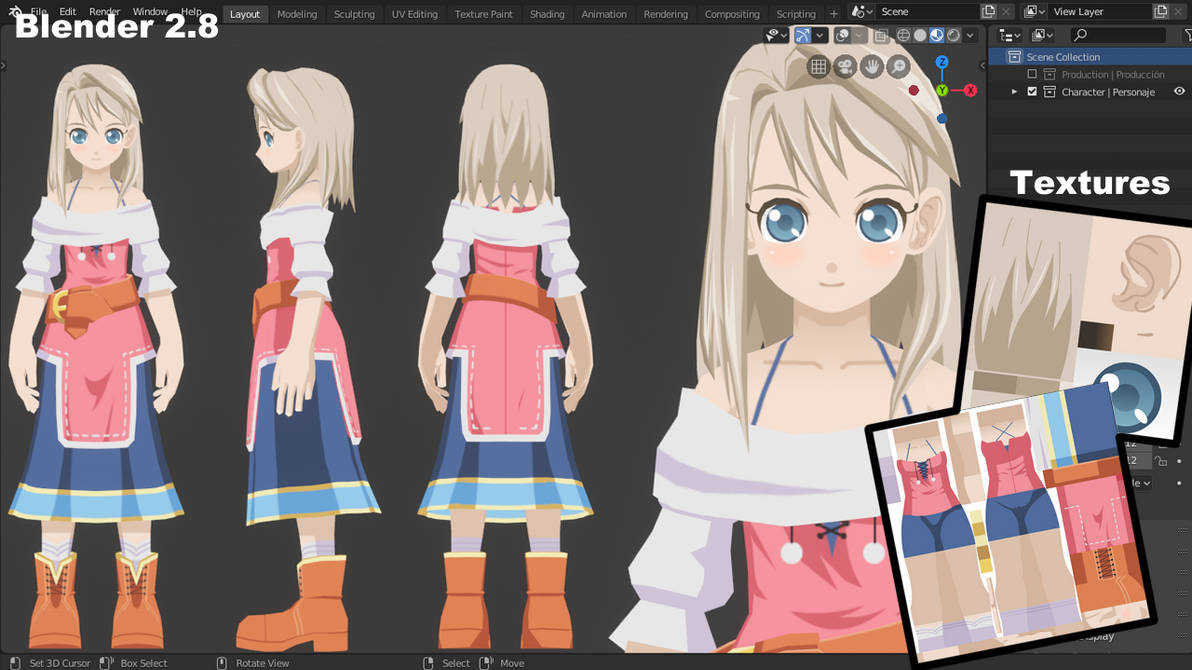 Anime girl 3D model blender 2 8 by Ctool on DeviantArt Anime girl 3D model blender 2 8 by Ctool on DeviantArt