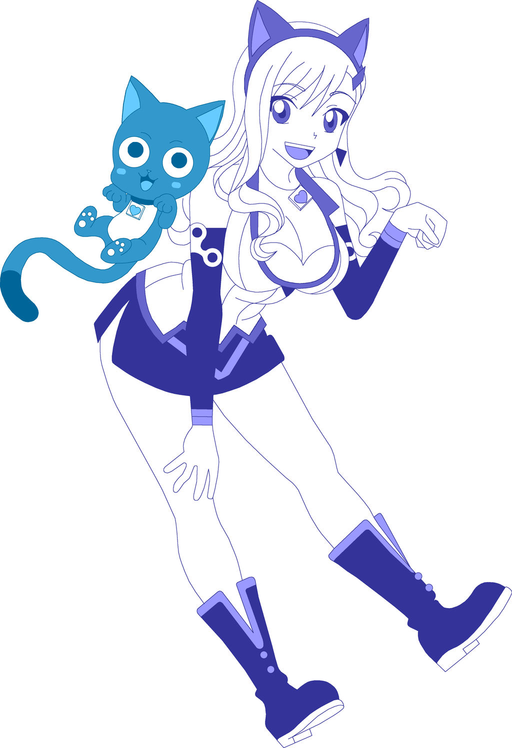 A Girl and her Blue Cat