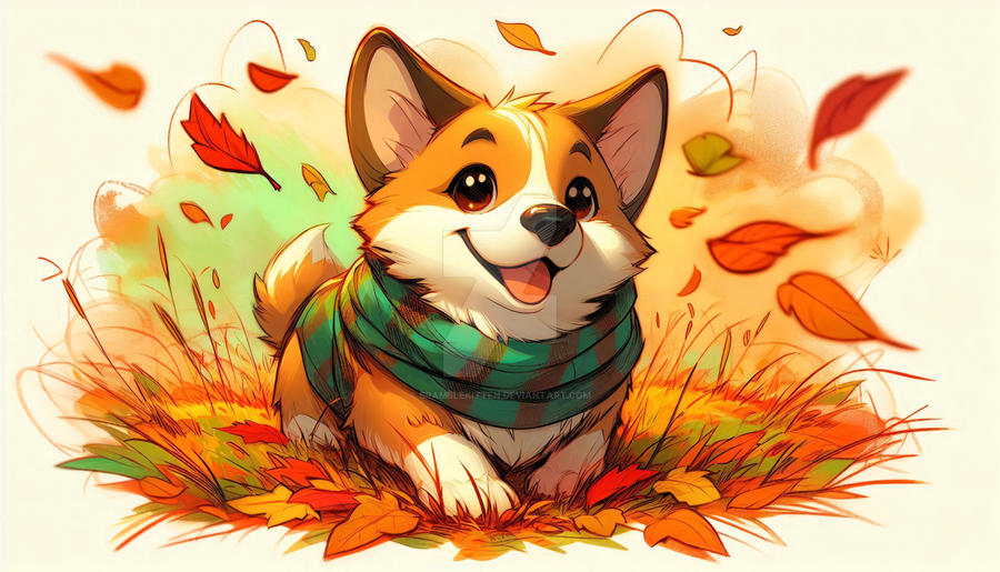 Fall Corgi Background Cute Autumn Corgi by bramblekitten on DeviantArt