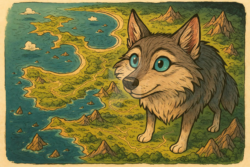 Map Wolves Assets Wolf on Map by bramblekitten on DeviantArt