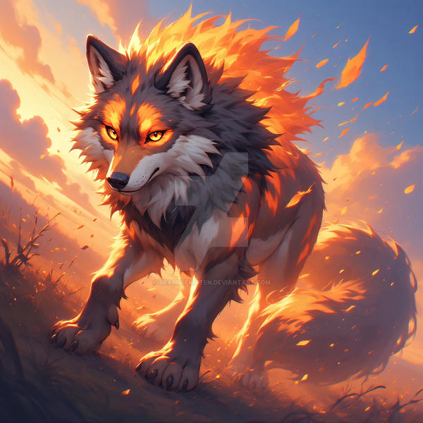 Fire Magic Wolf Fire Wolf by bramblekitten on DeviantArt