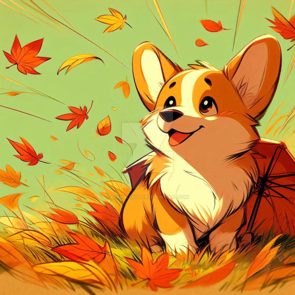 Fall Corgi Background Little Autumn Corgi by bramblekitten on DeviantArt