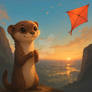 Little Weasel with Kite
