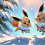 Eevee Snow Fun