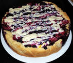 Raspberry-blueberry-custarded quark pie by Skiriki