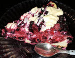 Raspberry-blueberry-custarded quark pie slice by Skiriki