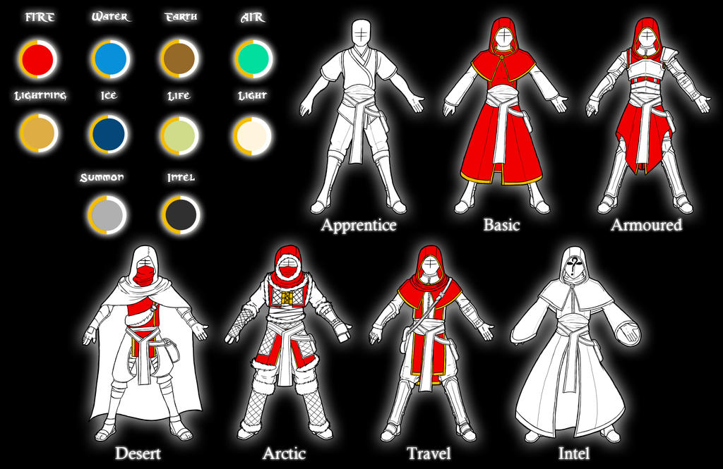 Mage Robe Types Mizani - Mage Robe Variants and Colour Guide by Diyaru4500 on DeviantArt
