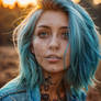 Yuna with Blue Hair in Golden Hour (4/16)