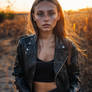 Woman with Beautiful Eyes in Golden Hour