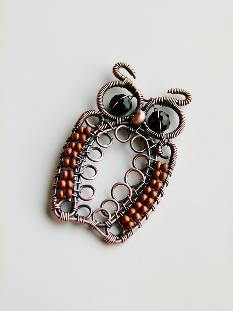 Wire wrapped Owl pendant