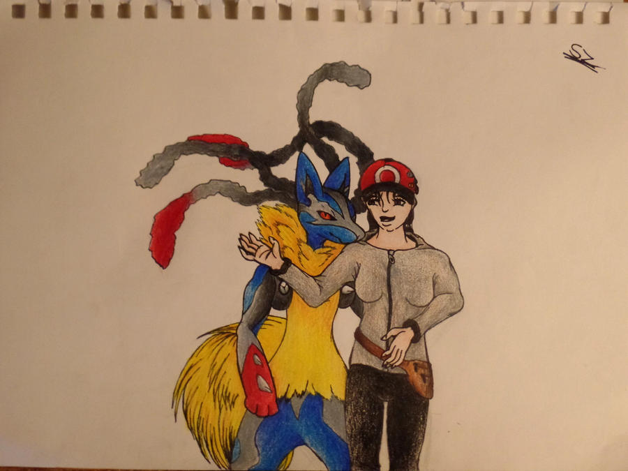 A girl and her Mega Lucario