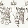 Sangite helmets and cuirasses