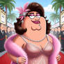 Peter Griffin going all out as a woman