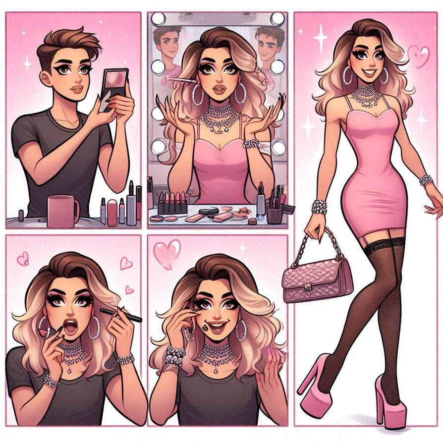 Crossdresser Comics Before And After A Makeover By FeminineFantasy7 crossdresser-comics-before-and-after-a-makeover-by-femininefantasy7