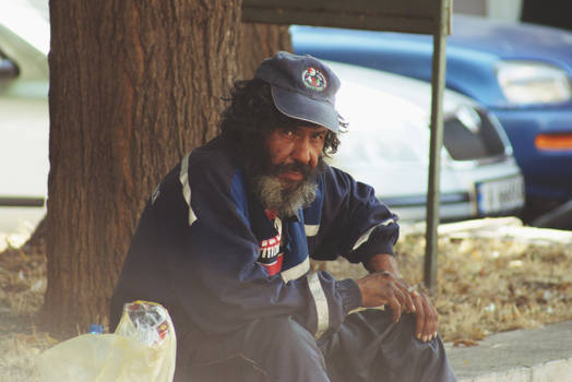 A homeless man in Bulgaria